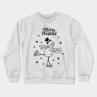 Ice Skating Snowman Crewneck Sweatshirt